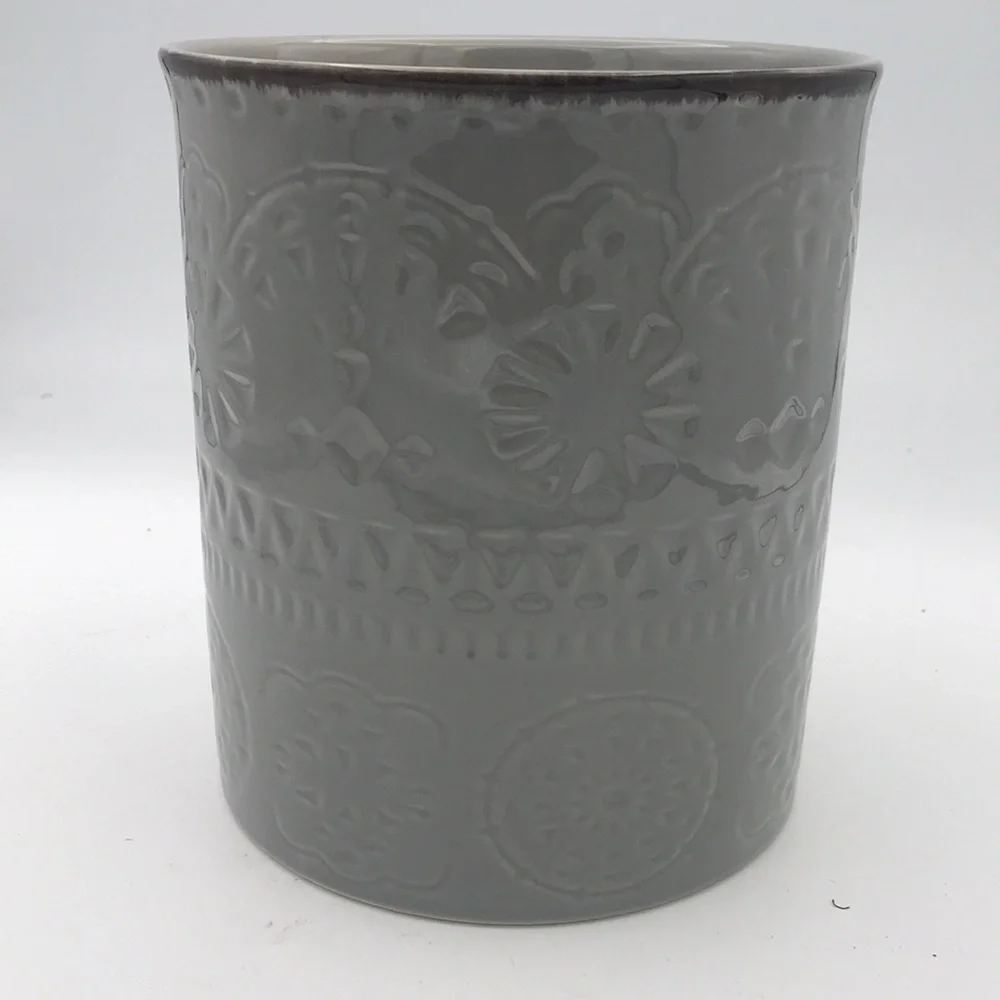 Dowan Grey Ceramic Porcelain Mandala Kitchen Utensil‎ Holder/Wine Chiller